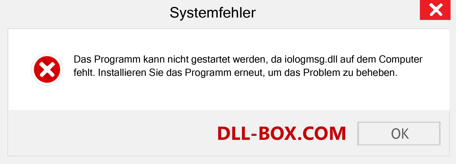 iologmsg.dll-Datei fehlt?. Download für Windows 7, 8, 10 - Fix iologmsg dll Missing Error unter Windows, Fotos, Bildern